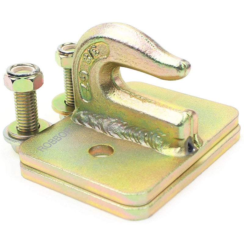 Robbor Grab Hook 3/8 in Bolt-on Grab Hook Grade 70 Forged Steel Tow Hook Work Well for Tractor Bucket, RV, UTV,Truck with Backer Plate and Hardware -2 PK - Image 5